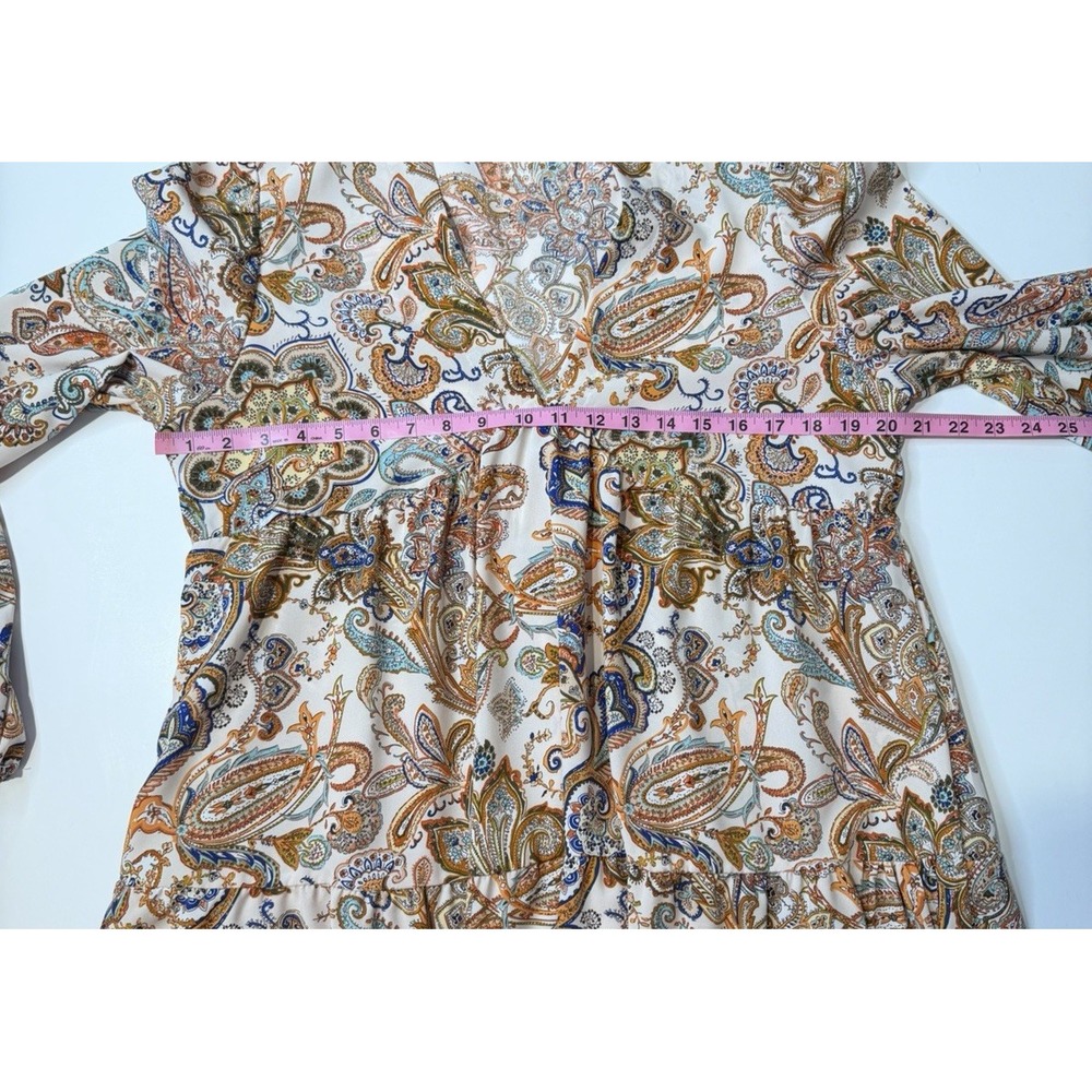 Unbranded Womens Tiered Paisley Babydoll Dress Size M Boho Indie Dainty Romantic - Picture 8 of 9